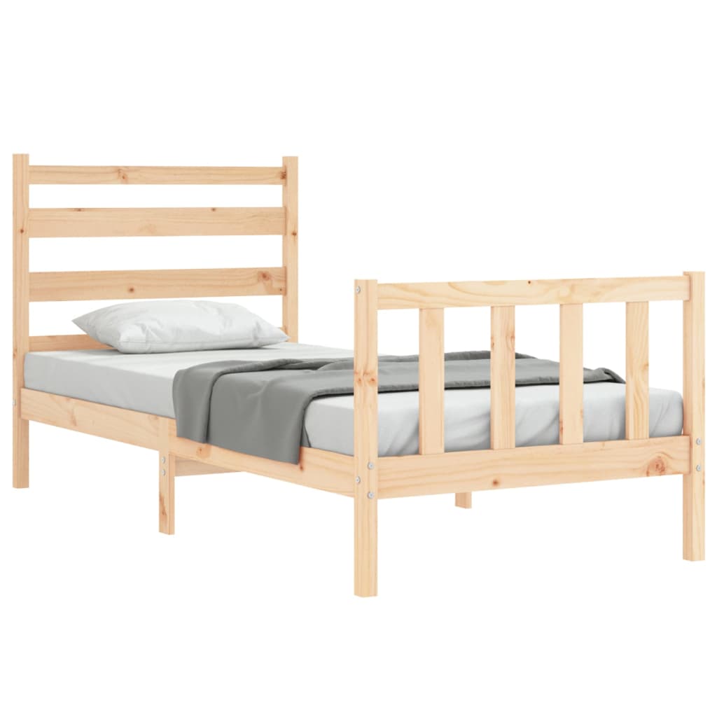 Letto senza Materasso 90x190 cm in Legno Massello di Pino - homemem39