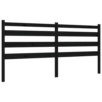 Giroletto con Testiera Nero 200x200 cm in Legno Massello