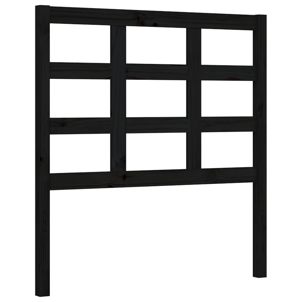 Giroletto con Testiera Nero Small Single in Legno Massello | homemem39