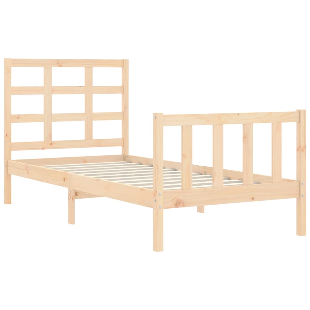 Letto senza Materasso 90x190 cm in Legno Massello di Pino - homemem39