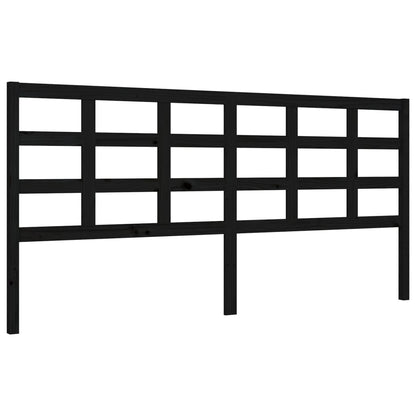 Giroletto con Testiera Nero 200x200 cm in Legno Massello