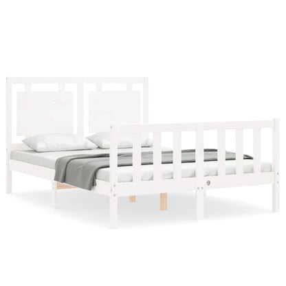 Letto senza Materasso Bianco 140x190 cm Legno Massello di Pino - homemem39