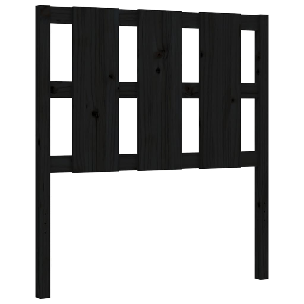 Giroletto con Testiera Nero Small Single in Legno Massello | homemem39