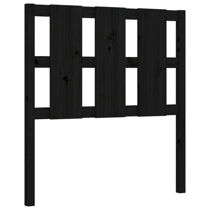 Giroletto con Testiera Nero Small Single in Legno Massello | homemem39
