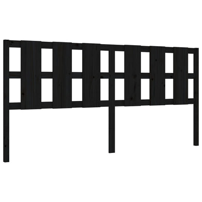 Giroletto con Testiera Nero 200x200 cm in Legno Massello | homemem39