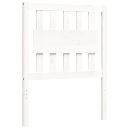 Giroletto con Testiera Bianco Small Single Legno Massello - homemem39