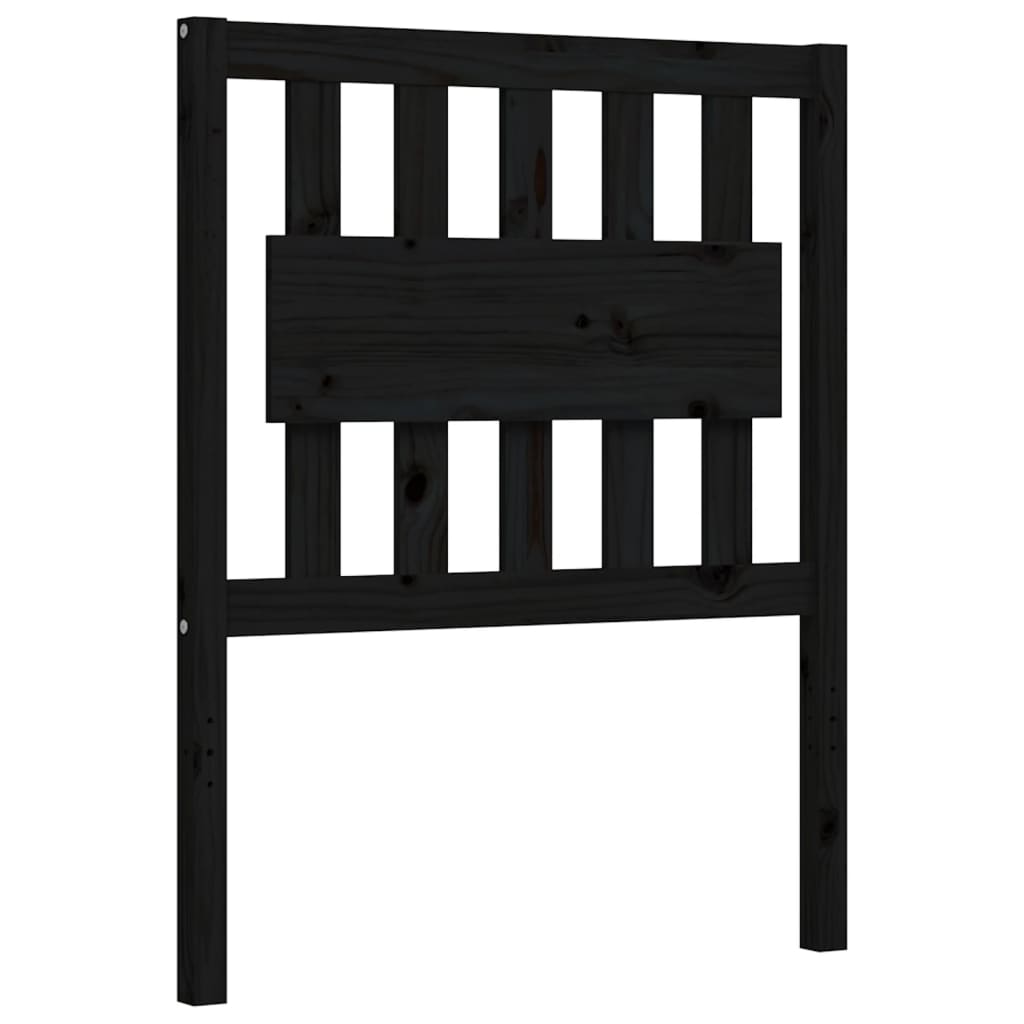 Giroletto con Testiera Nero Small Single in Legno Massello | homemem39