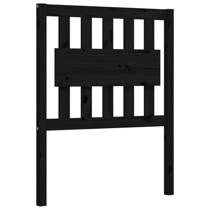 Giroletto con Testiera Nero Small Single in Legno Massello | homemem39