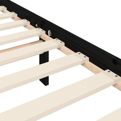 Giroletto con Testiera Nero Small Single in Legno Massello | homemem39