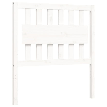 Giroletto con Testiera Bianco Single in Legno Massello - homemem39