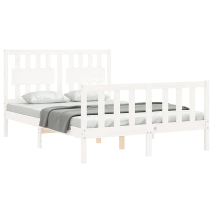 Letto senza Materasso Bianco 140x190 cm Legno Massello di Pino