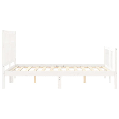 Letto senza Materasso Bianco 140x190 cm Legno Massello di Pino