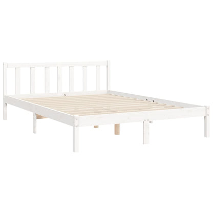 Letto senza Materasso Bianco 140x190 cm Legno Massello di Pino