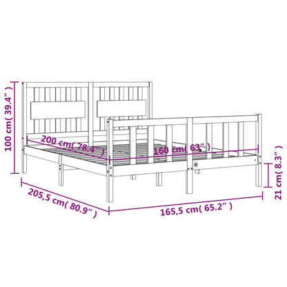 Giroletto senza Materasso 160x200 cm in Legno Massello di Pino