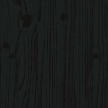 Giroletto con Testiera Nero 200x200 cm in Legno Massello