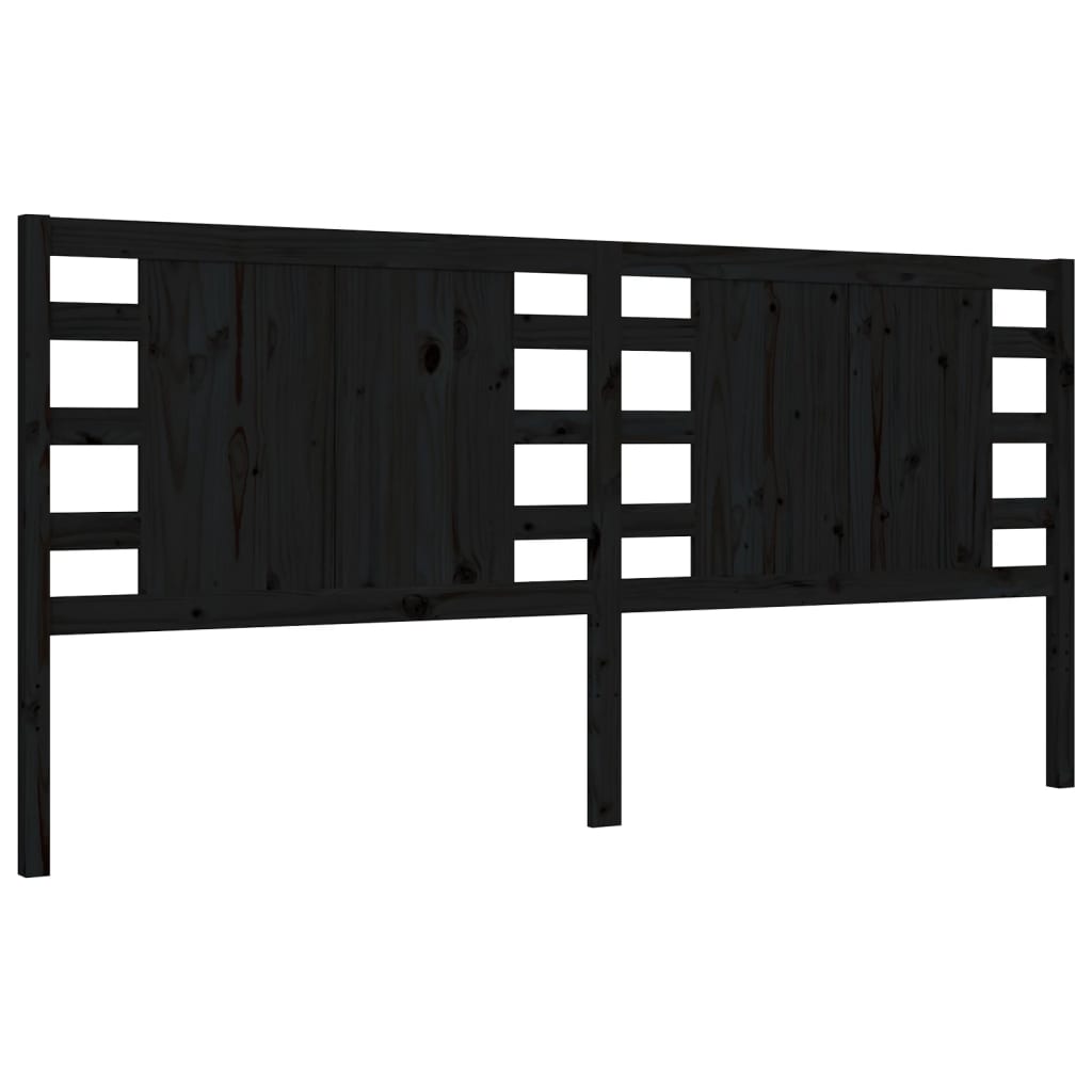Giroletto con Testiera Nero 200x200 cm in Legno Massello | homemem39