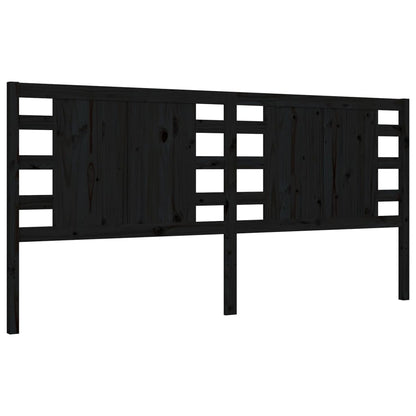Giroletto con Testiera Nero 200x200 cm in Legno Massello