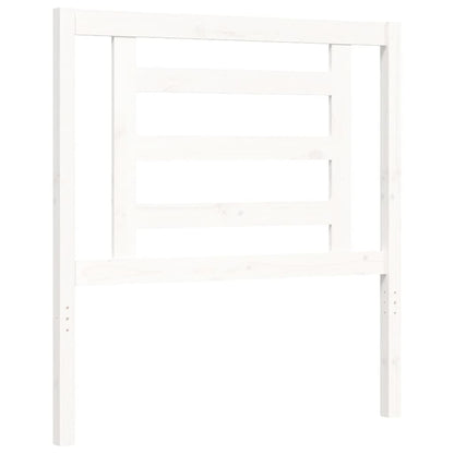 Giroletto con Testiera Bianco Single in Legno Massello - homemem39