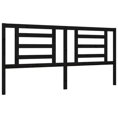 Giroletto con Testiera Nero 200x200 cm in Legno Massello | homemem39