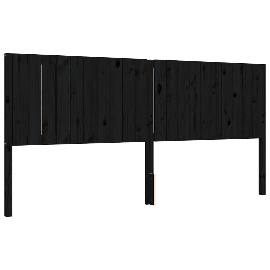 Giroletto con Testiera Nero 200x200 cm in Legno Massello | homemem39