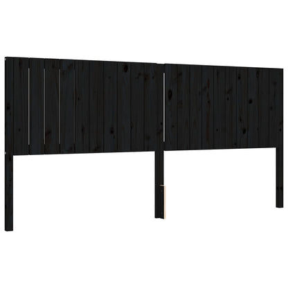 Giroletto con Testiera Nero 200x200 cm in Legno Massello | homemem39