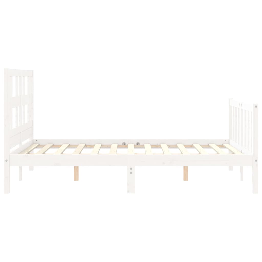 Giroletto con Testiera Bianco Small Double Legno Massello - homemem39