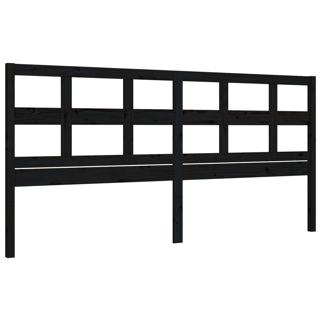 Giroletto con Testiera Nero 200x200 cm in Legno Massello | homemem39