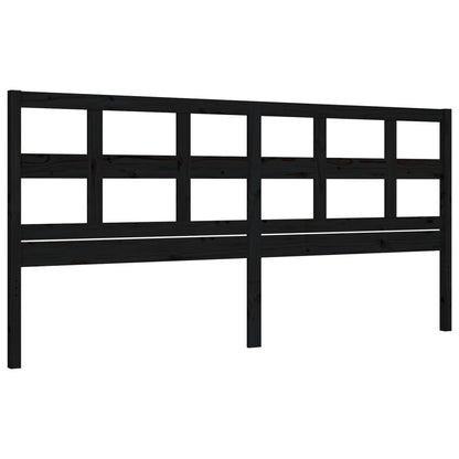 Giroletto con Testiera Nero 200x200 cm in Legno Massello | homemem39