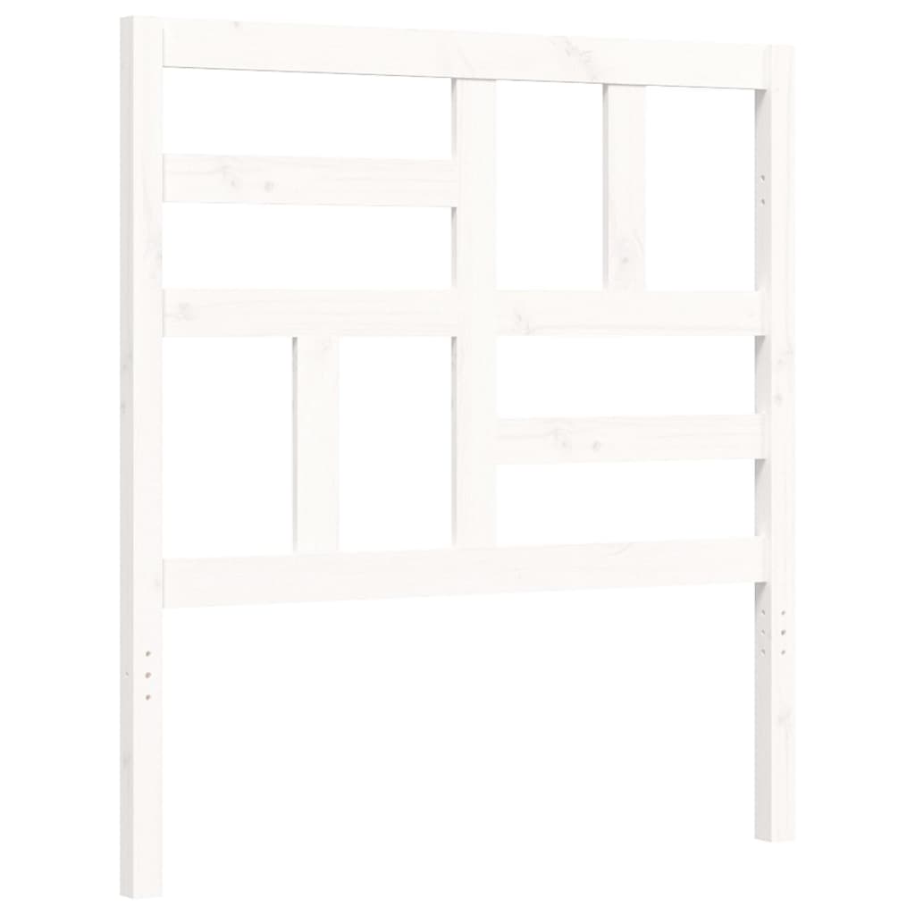 Giroletto con Testiera Bianco Small Single Legno Massello - homemem39