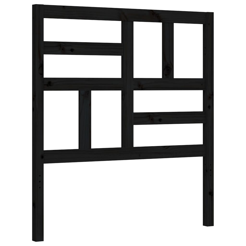 Giroletto con Testiera Nero Small Single in Legno Massello | homemem39