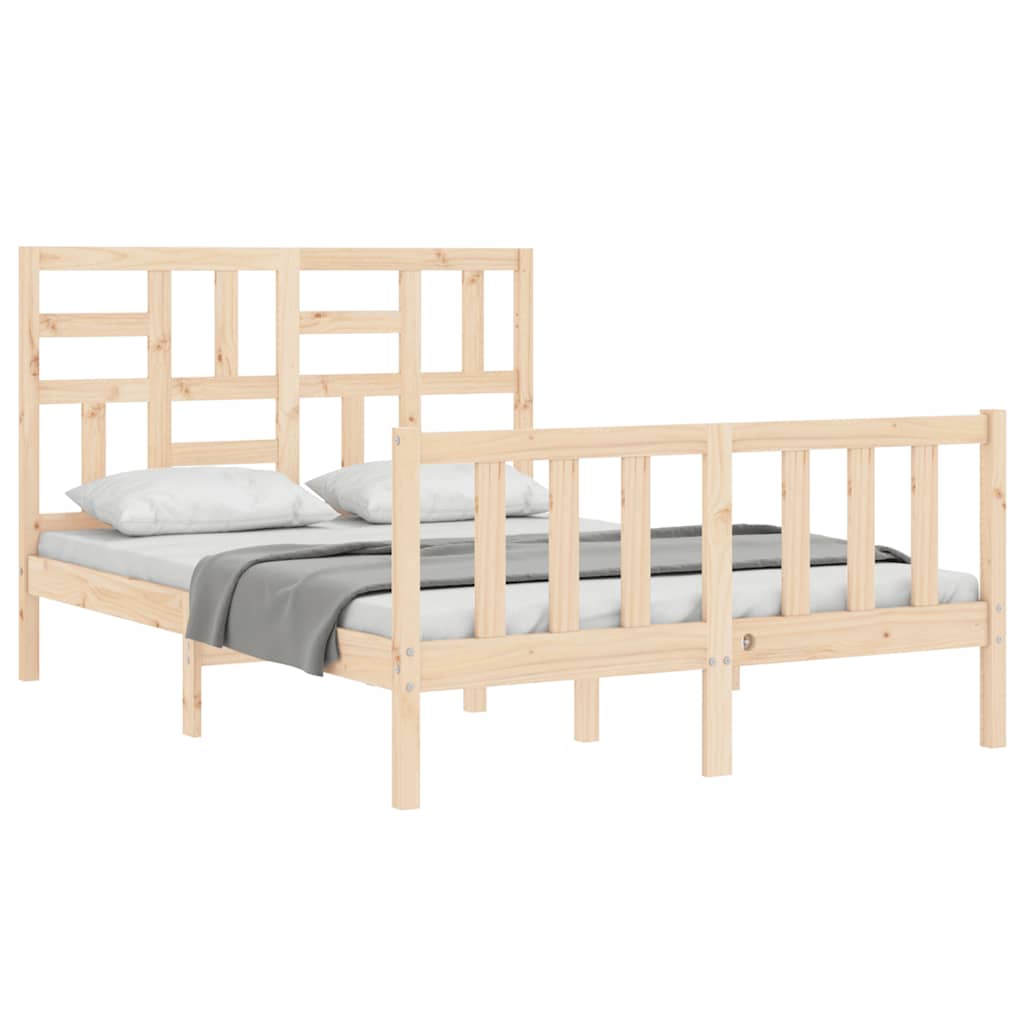 Letto senza Materasso 140x190 cm in Legno Massello di Pino - homemem39