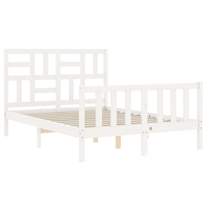 Letto senza Materasso Bianco 140x190 cm Legno Massello di Pino - homemem39