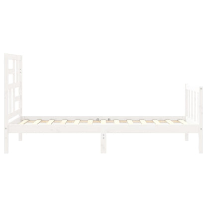 Giroletto senza Materasso Bianco 90x200 cm Legno Massello Pino - homemem39
