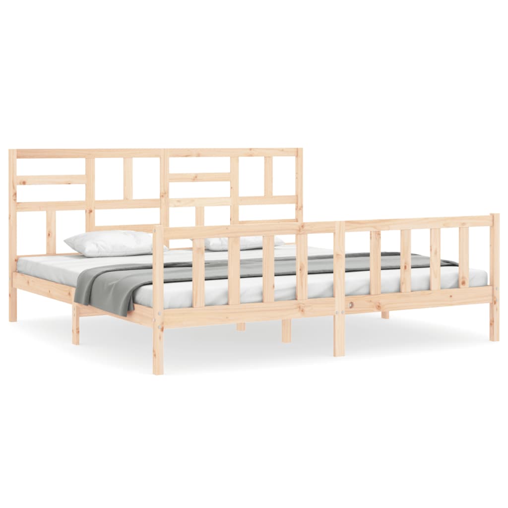 Giroletto con Testiera Super King Size in Legno Massello