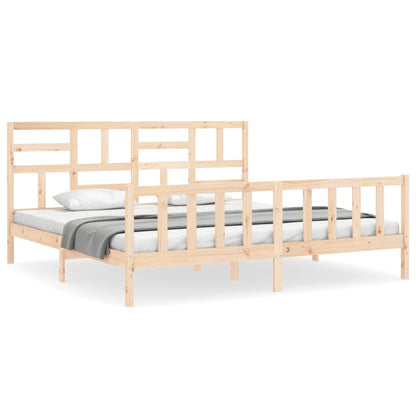 Giroletto con Testiera Super King Size in Legno Massello