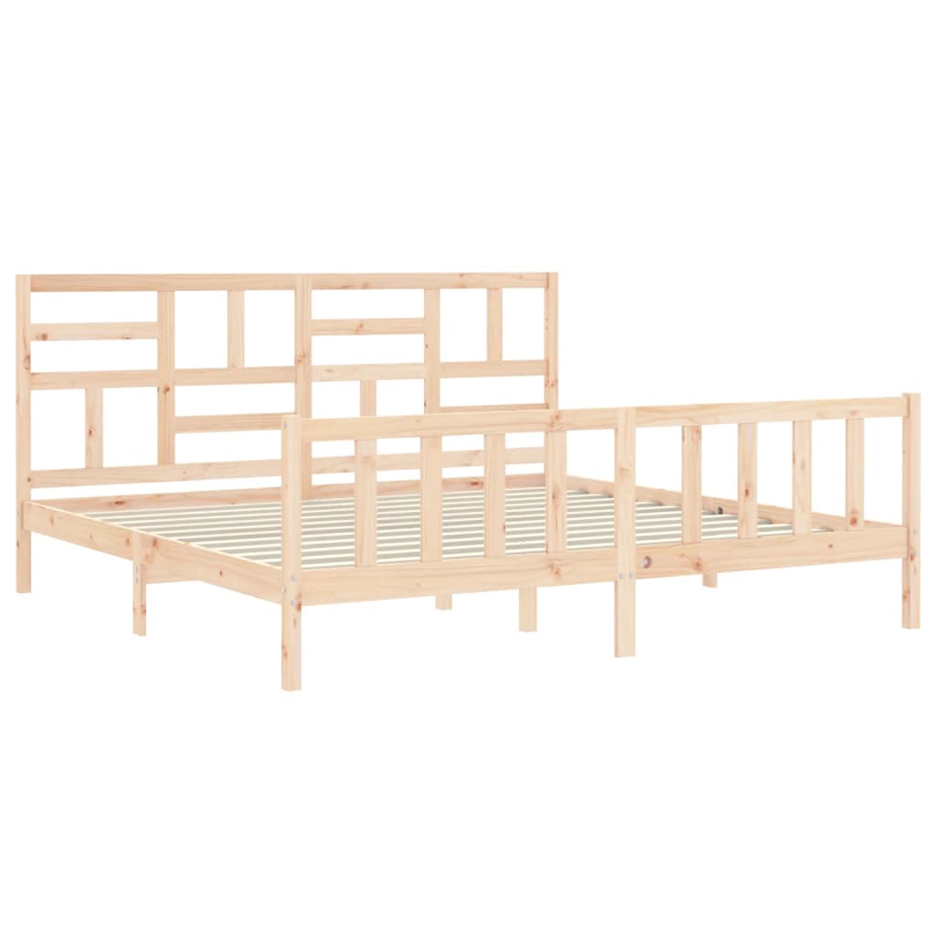 Giroletto con Testiera Super King Size in Legno Massello