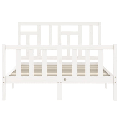 Giroletto con Testiera Bianco Small Double Legno Massello - homemem39