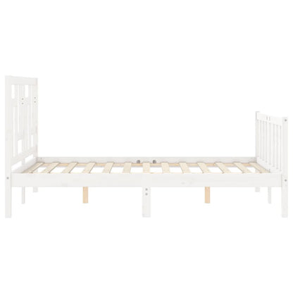 Giroletto con Testiera Bianco Small Double Legno Massello - homemem39