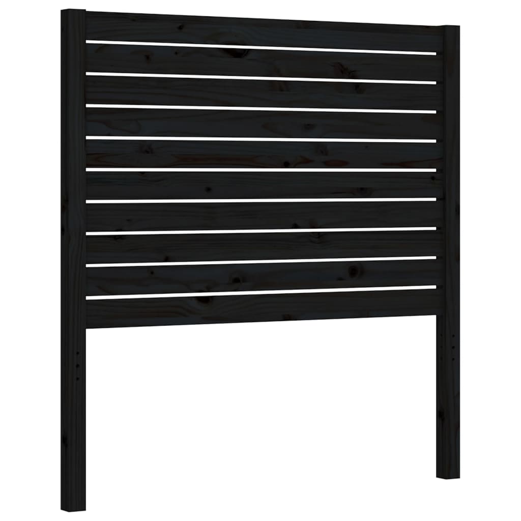 Giroletto con Testiera Nero Small Single in Legno Massello