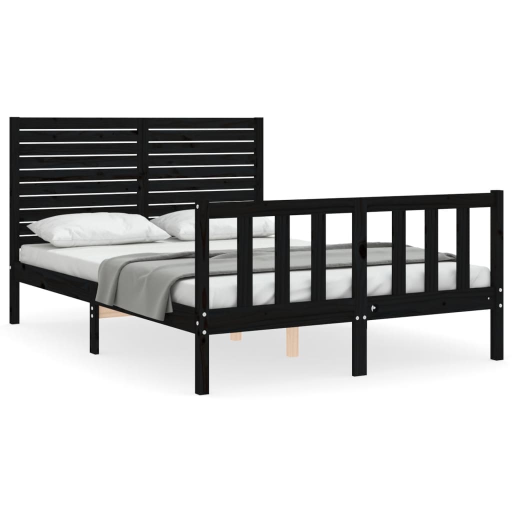 Giroletto con Testiera Nero Double in Legno Massello | homemem39