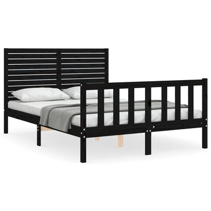 Giroletto con Testiera Nero Double in Legno Massello | homemem39