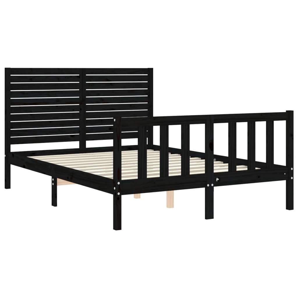 Giroletto con Testiera Nero Double in Legno Massello | homemem39