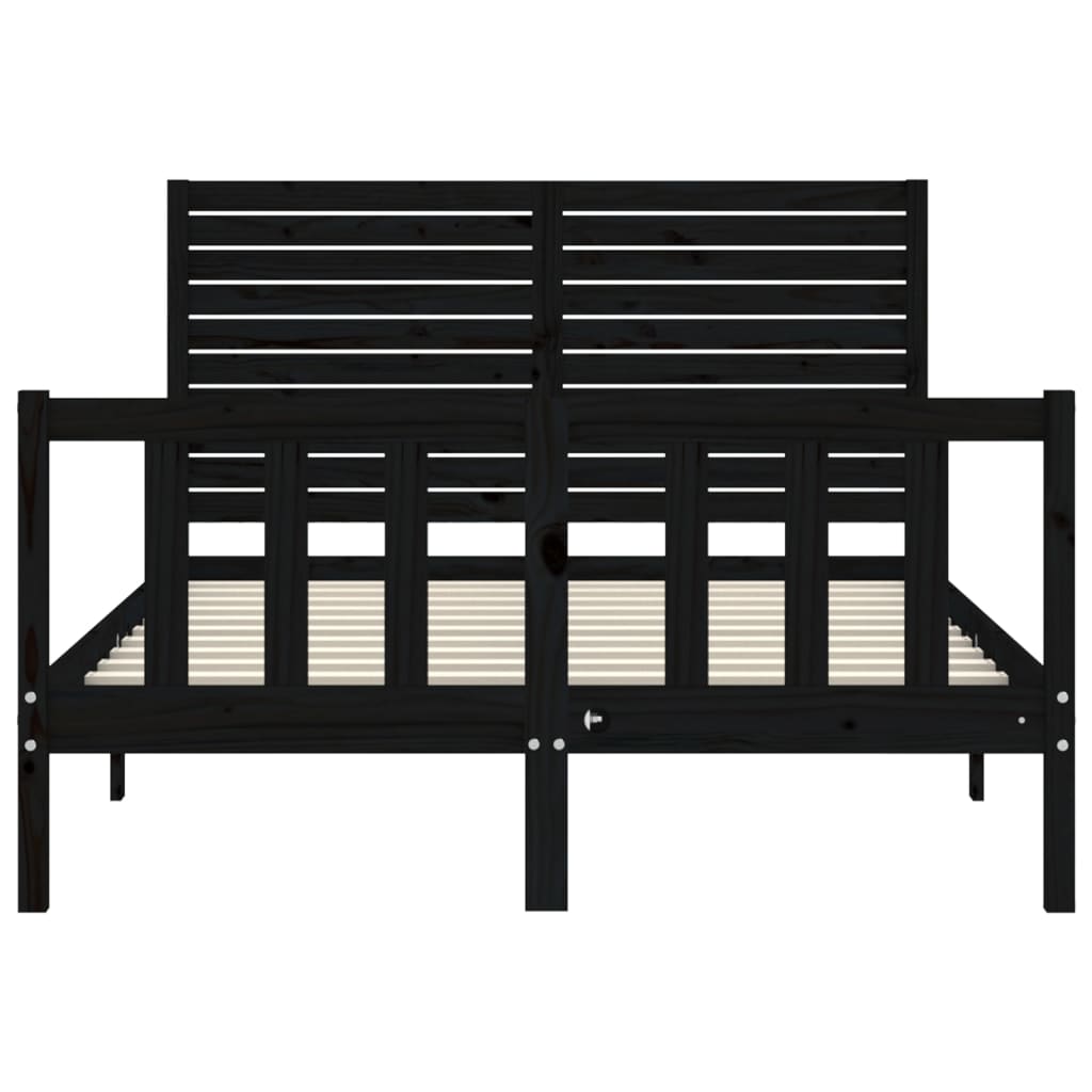Giroletto con Testiera Nero Double in Legno Massello | homemem39