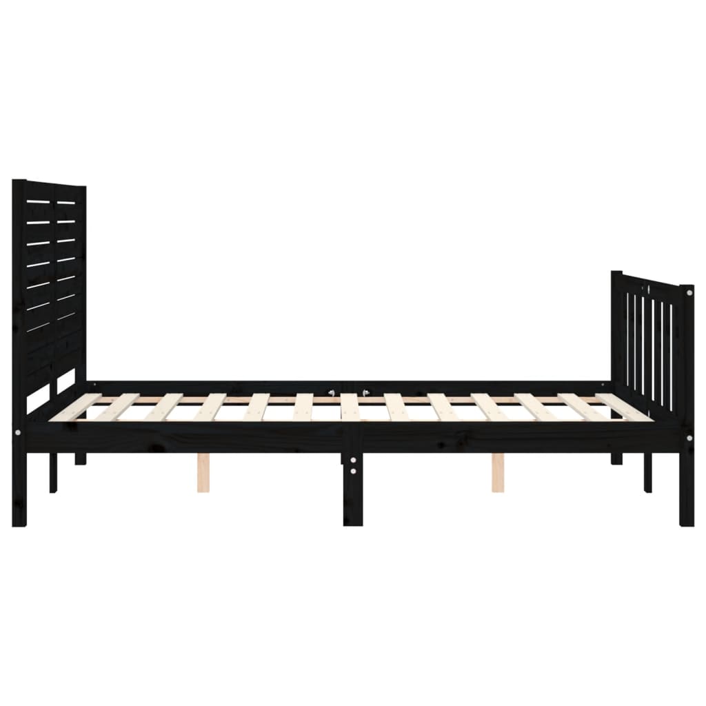 Giroletto con Testiera Nero Double in Legno Massello | homemem39