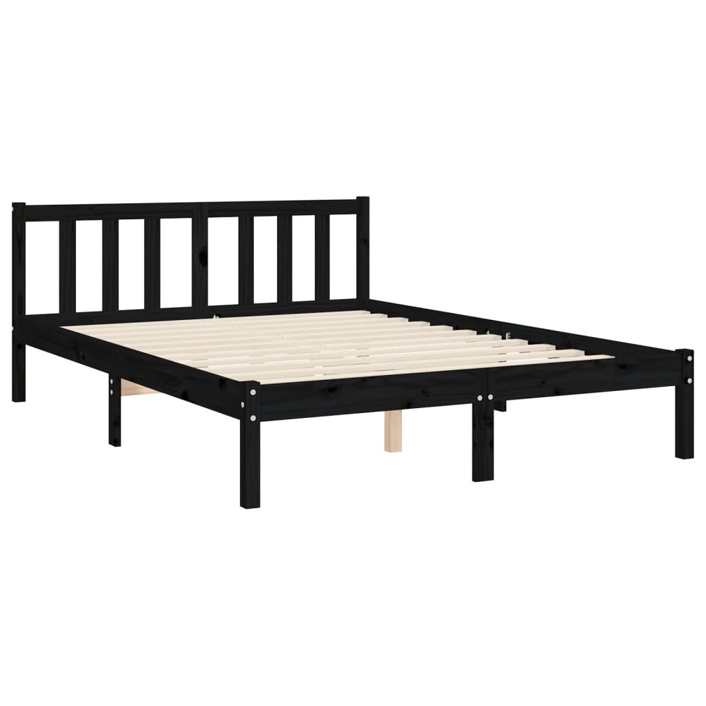 Giroletto con Testiera Nero Double in Legno Massello | homemem39