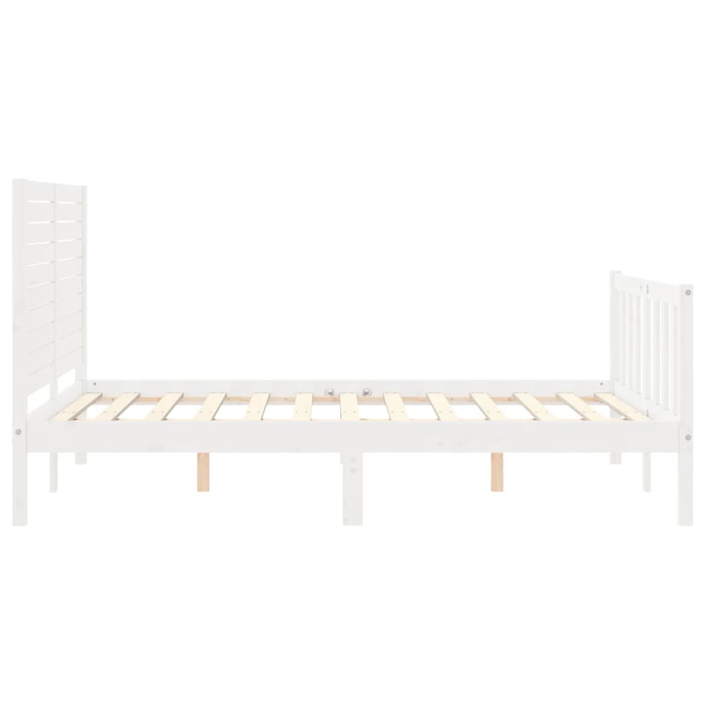 Letto senza Materasso Bianco 140x190 cm Legno Massello di Pino - homemem39