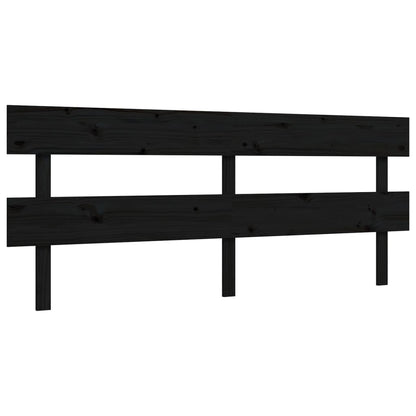 Giroletto con Testiera Nero 200x200 cm in Legno Massello
