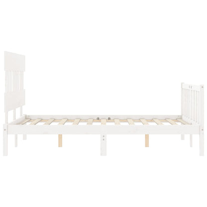 Giroletto con Testiera Bianco Small Double Legno Massello - homemem39