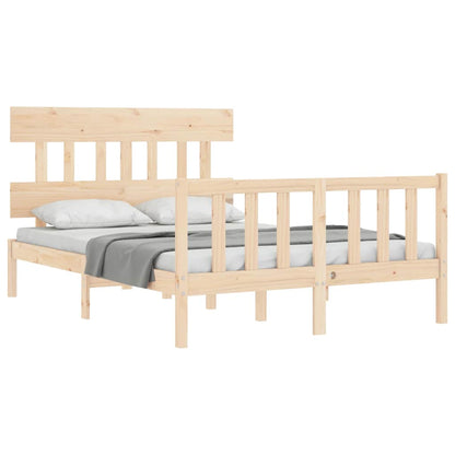 Letto senza Materasso 140x190 cm in Legno Massello di Pino - homemem39
