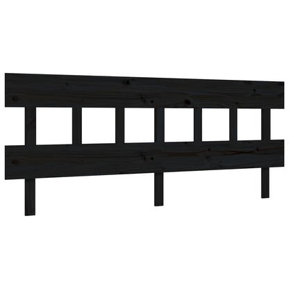 Giroletto con Testiera Nero 200x200 cm in Legno Massello | homemem39